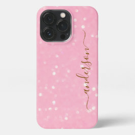 Elegante glinsterende monogram naam iPhone 13 pro hoesje
