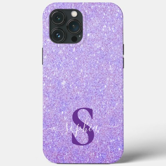 Elegante glinsterende naam met monogram Case-Mate iPhone case (Achterkant)