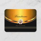 Elegante glinsterende Oranje zwarte sprankelende j Visitekaartje (Voorkant)