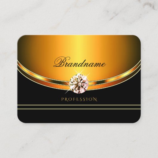 Elegante glinsterende Oranje zwarte sprankelende j Visitekaartje (Voorkant)