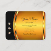Elegante glinsterende Oranje zwarte sprankelende j Visitekaartje (Achterkant)