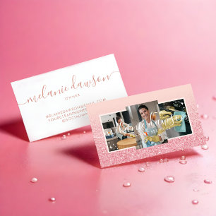 Elegante Glitter 3 Foto Schoonmaak & Huishoudelijk Visitekaartje