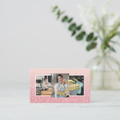 Elegante Glitter 3 Fotoreiniging & Maid Services Visitekaartje (Staand voorkant)