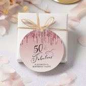 Elegante Glitter 50ste Verjaardagsfeestje Dank u Bedankjes Labels
