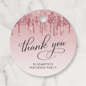 Elegante Glitter 50ste Verjaardagsfeestje Dank u Bedankjes Labels (Voorkant)