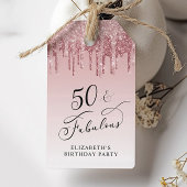 Elegante Glitter 50ste Verjaardagsfeestje Dank u Cadeaulabel