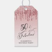 Elegante Glitter 50ste Verjaardagsfeestje Dank u Cadeaulabel (Voorkant)
