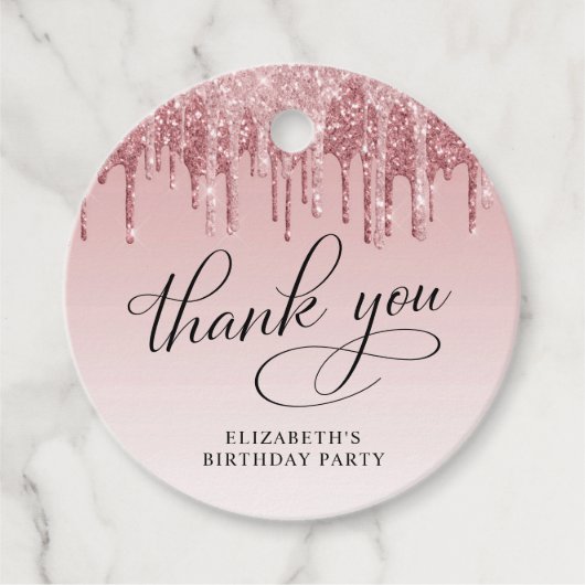 Elegante Glitter 60ste Verjaardagsfeestje Dank je Bedankjes Labels (Voorkant)