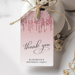 Elegante Glitter 60ste Verjaardagsfeestje Dank je Cadeaulabel