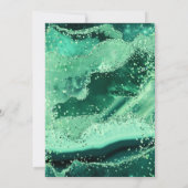 Elegante Glitter Agate Groen & Zilveren Bruiloft Kaart (Achterkant)