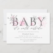 Elegante Glitter Baby Het is Koud Buiten Baby show Kaart (Voorkant)