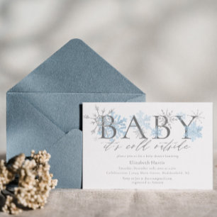 Elegante Glitter Baby Het is Koud Buiten Baby show Kaart