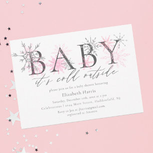 Elegante Glitter Baby Het is Koud Buiten Baby show Kaart