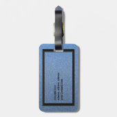 Elegante glitter blauwe lucht bagagelabel (Achterkant verticaal)