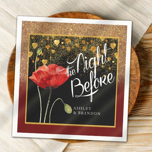 Elegante Glitter Bloemachtige De Nacht Voor De Reh Servet