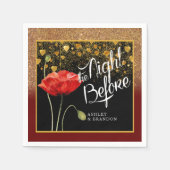 Elegante Glitter Bloemachtige De Nacht Voor De Reh Servet (Voorkant)