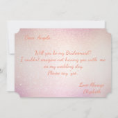 Elegante Glitter Bokeh, Bruidsjurk Bruidsmeisje Ka Kaart (Achterkant)