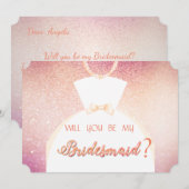 Elegante Glitter Bokeh, Bruidsjurk Bruidsmeisje Ka Kaart (Voorkant / Achterkant)