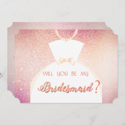 Elegante Glitter Bokeh, Bruidsjurk Bruidsmeisje Ka Kaart (Voorkant / Achterkant)