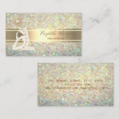 Elegante glitter bokeh, gouden streep yoga silhoue visitekaartje (Voorkant / Achterkant)