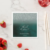 Elegante Glitter Bokeh Green bedankpas Servet (Insitu)