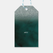 Elegante Glitter Bokeh Groen Bedankkaart Cadeaulabel (Achterkant)