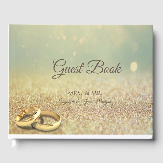 Elegante Glitter Bokeh, Ringen Gastenboek (Voorkant)
