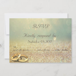 Elegante Glitter, Bokeh, Ringen Huwelijk RSVP Kaar Kaart