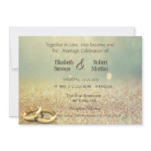 Elegante Glitter Bokeh, Ringen Huwelijksuitnodigin