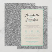 Elegante Glitter bruiloft aankondiging uitnodiging (Voorkant / Achterkant)