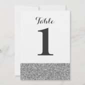 Elegante Glitter Bruiloft Tafel Nummer Kaarten (Voorkant)