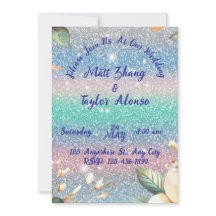 Elegante Glitter Bruiloft Uitnodiging
