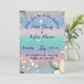 Elegante Glitter Bruiloft Uitnodiging (Staand voorkant)