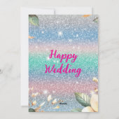 Elegante Glitter Bruiloftsinvito Feestdagenkaart (Achterkant)