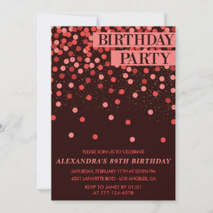 Elegante Glitter Confetti 89e verjaardag Kaart