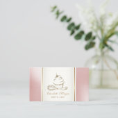 Elegante Glitter Cupcake Whisk Visitekaartje (Staand voorkant)