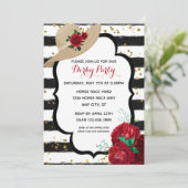 Elegante Glitter Derby Pet Racing Party Kaart (Staand voorkant)