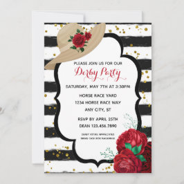 Elegante Glitter Derby Pet Racing Party Kaart
