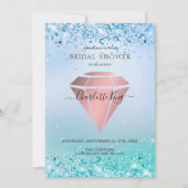 Elegante Glitter Diamond Einladung Kaart (Voorkant)