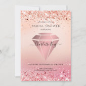 Elegante Glitter Diamond Einladung Kaart (Voorkant)