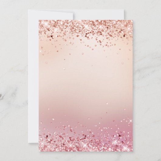 Elegante Glitter Diamond Einladung Kaart (Achterkant)