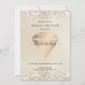Elegante Glitter Diamond Einladung Kaart (Voorkant)