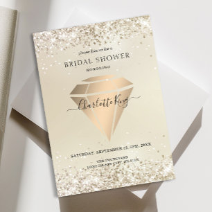 Elegante Glitter Diamond Einladung Kaart