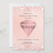 Elegante Glitter Diamond Einladung Kaart (Voorkant)