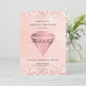 Elegante Glitter Diamond Einladung Kaart (Staand voorkant)