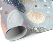 Elegante Glitter Dot & Brushstroke Abstract Cadeaupapier (Rol Hoek)