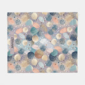 Elegante Glitter Dot & Brushstroke Abstract Fleece Deken (Voorkant (Horizontaal))