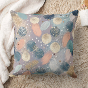 Elegante Glitter Dot & Brushstroke Abstract Kussen