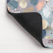 Elegante Glitter Dot & Brushstroke Abstract Muismat (Hoek)