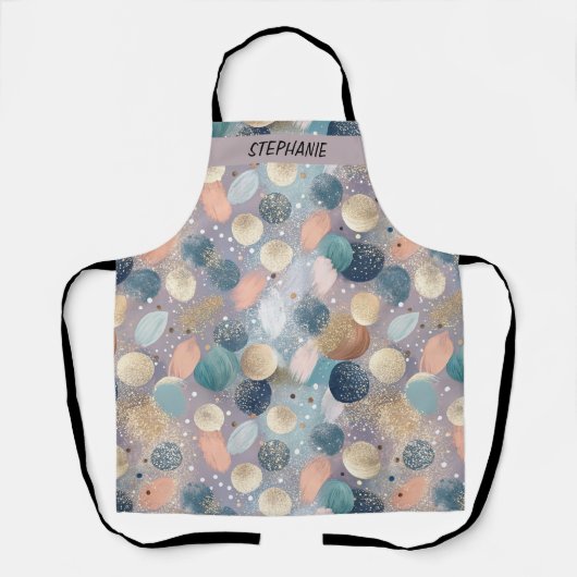 Elegante Glitter Dot & Brushstroke Abstract Schort (Voorkant)